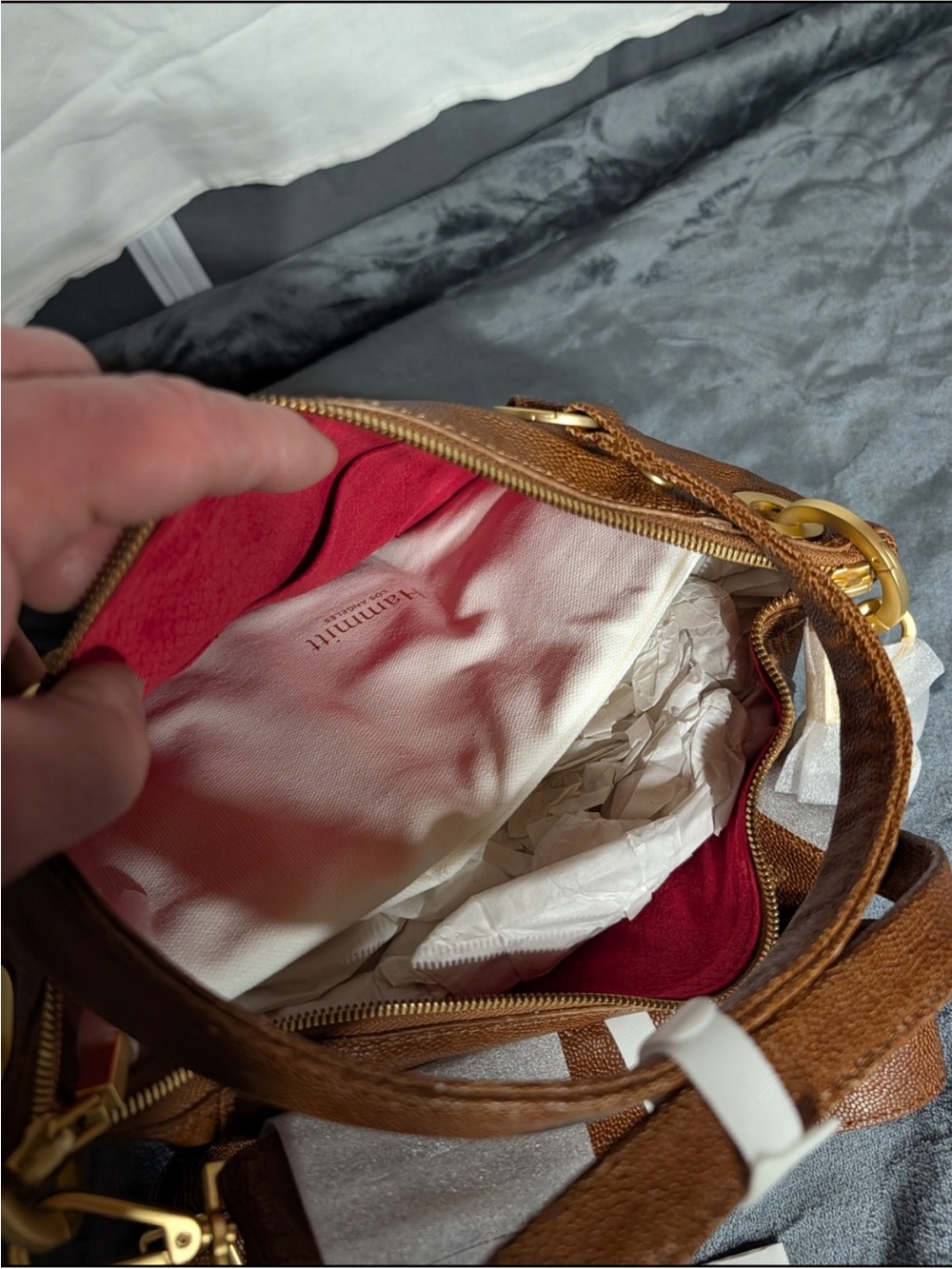Hammitt Daniel Medium Camel leather satchel NWT shoulder & crossbody straps - Picture 7 of 10